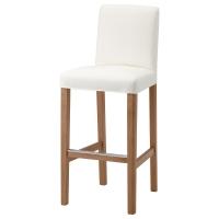 BERGMUND Барный стул со спинкой, имитация дуб/Inseros белый, 75 см