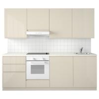 METOD Кухня, белый Максимера/Воксторп глянцевый светло-бежевый, 240x60x228 см IKEA 794.690.42