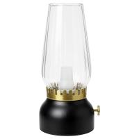 STRÅLA Светодиодная настольная лампа, на батарейках, стекло/черное, с регулируемой яркостью, 18 см IKEA  80532410