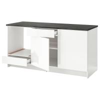 KNOXHULT Szafka stojąca, drzwi+szuflada, połysk biały, 180 cm