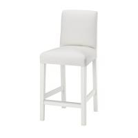 BERGMUND Барный стул со спинкой, белый/Inseros белый, 62 см