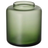 KONSTFULL Wazon, szkło matowe/zielony, 10 cm