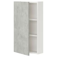 ENHET Szafka wisząca 2półki/drzwi, biały/imitacja betonu, 40x17x75 cm