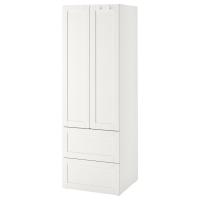 SMÅSTAD / PLATSA Szafa, biały biała rama/z 2 szufladami, 60x57x181 cm