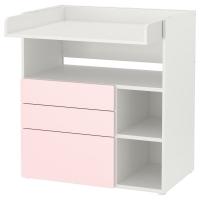 SMÅSTAD Пеленальный столик, белый бледно-розовый/3 ящика, 90x79x100 см. IKEA 393.921.96