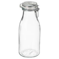 KORKEN Słoik w kształcie butelki z pokr, szkło bezbarwne, 1 l
