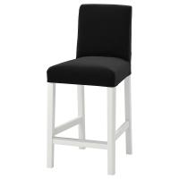 BERGMUND Барный стул со спинкой, белый/Djuparp темно-серый, 62 см