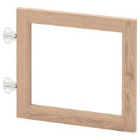 OXBERG Drzwi szklane, okleina dębowa bejcowana na biało, 40x35 cm