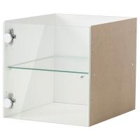 KALLAX Wkład ze szklanymi drzwiami, biały, 33x33 cm