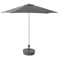 HÖGÖN Зонт с основанием, светло-серый/Grytö темно-серый, 270 см