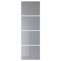 BJÖRNÖYA 4 panele do ramy drzwi przesuwanych, szary efekt barwienia, 75x236 cm