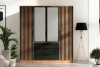 Bali Lux D4 Шкаф Дуб вотан/чёрный/зеркало (Польша)