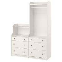 HAUGA Книжный шкаф Белый 140x199 см. IKEA
