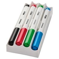 MALA Маркеры 504.565.92 белой доски с белой ручкой/губкой разные цвета IKEA