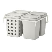 HÅLLBAR Rozwiązanie sortowania śmieci, do szuflad kuchennych METOD wentylowane/jasnoszary, 40 l