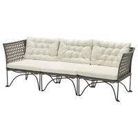 JUTHOLMEN 3-местный модульный диван, садовый, темно-серый/Куддарна бежевый, 210x73 см