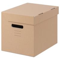 PAPPIS Коробка с крышкой, коричневая, 25x34x26 см