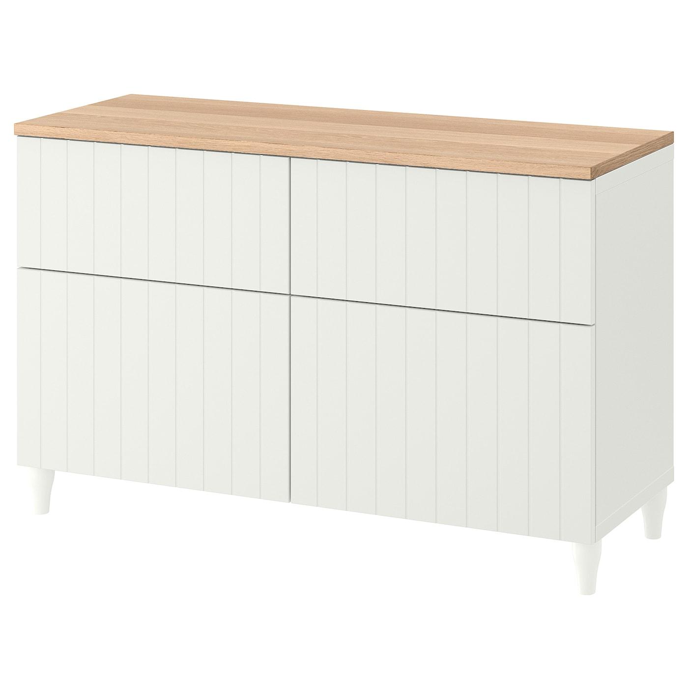 BESTA Комбинация стеллажей с дверями / szuf, белый / Sutterviken / Kabbarp белый, 120x42x76 см