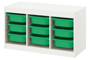 TROFAST Стеллаж с ящиками 693.315.64 белый/зеленый 99x44x56 см IKEA