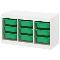 TROFAST Стеллаж с ящиками белый/зеленый 99x44x56 см IKEA