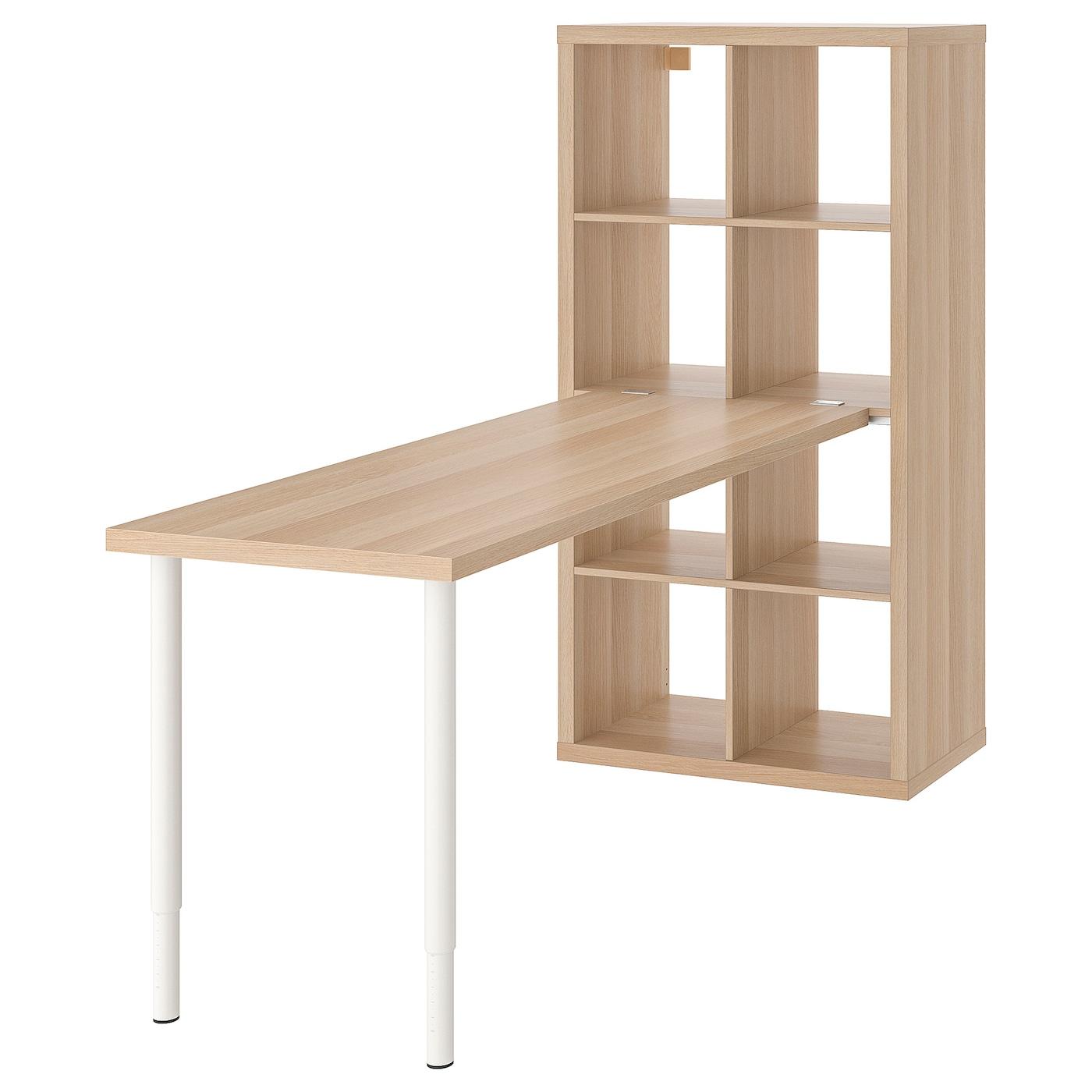 KALLAX / LAGKAPTEN Рабочий стол 494.816.82 белый / белый дуб 77x179x147 см IKEA