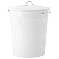 KNODD IKEA 600.456.56 Металлическая корзина с крышкой 40 л Белый