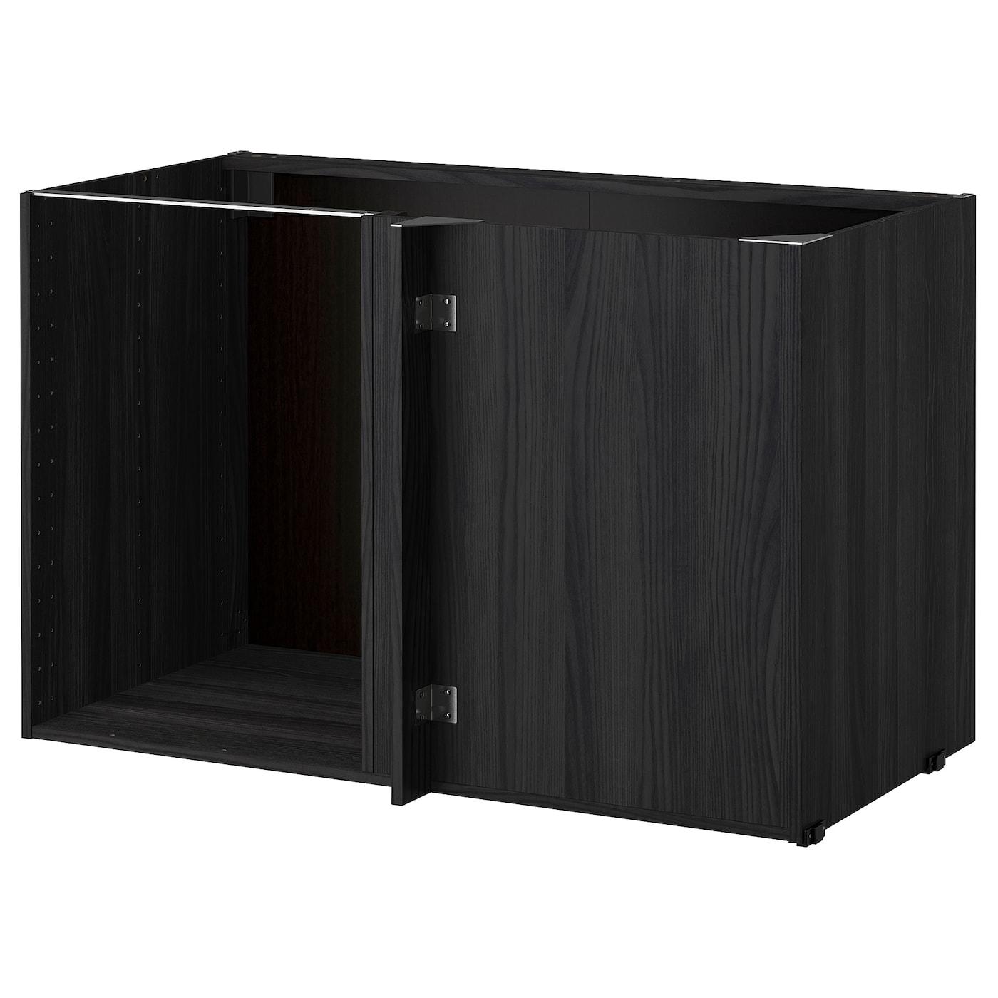 METOD Обод шкафов nar, имитация дерева черный, 128x68x80 см