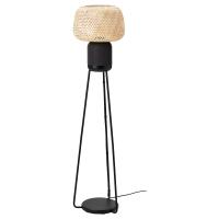 SYMFONISK Lampa stojąca z głośnikiem WiFi, bambus/smart