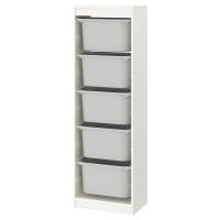 TROFAST Стеллаж с ящиками белый/серый 46x30x145 см IKEA