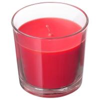 SINNLIG Świeca zapachowa w szkle, Czerwone jagody ogrodowe/czerwony, 9 cm