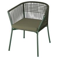 SEGERÖN Садовый стул с подлокотниками темно-зеленый/Фрёсён/Дувхольмен темно-бежевый зеленый
