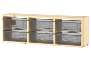 TROFAST Навесная полка 494.781.99 сосна светлая беленая/темно-серый 93x21x30 см IKEA