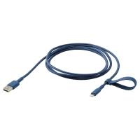 LILLHULT USB-A na lightning, niebieski, 1.5 m