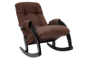 Кресло-качалка Модель 67  Венге-эмаль/Ткань коричневый Malta 15