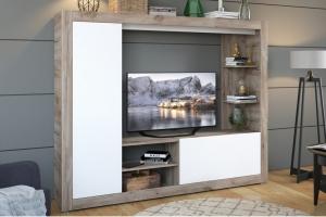 Рона Стенка Крафт серый/Белый