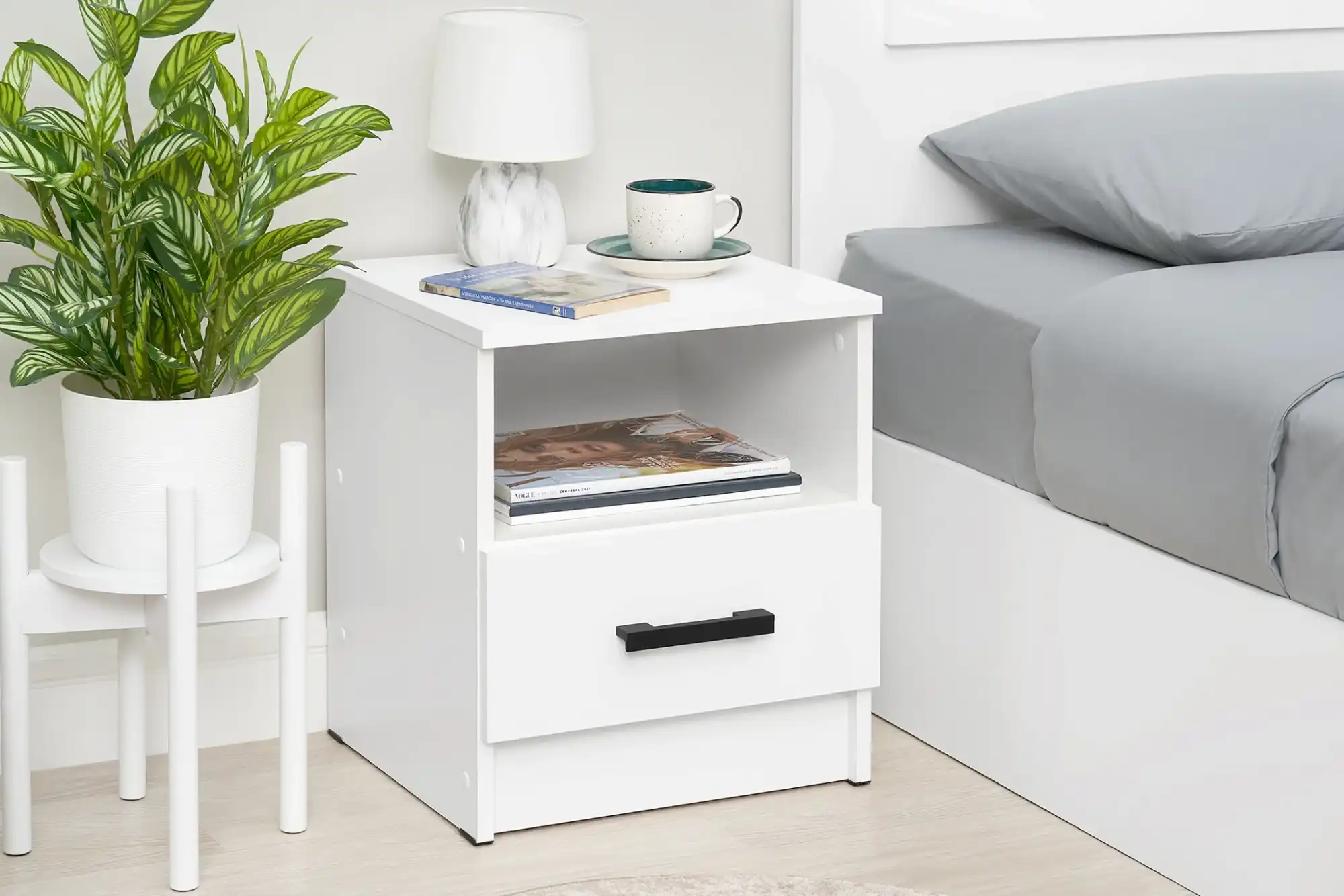 Тумба прикроватная белый ЭРА