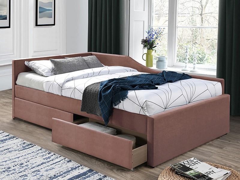 Eliot Velvet Кровать 120х200 с ортопед. основанием Signal Антично-розовый
