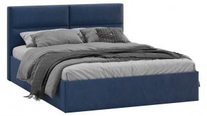 Глосс Кровать 160х200 (корпус без основания) Микровелюр Wellmart Blue