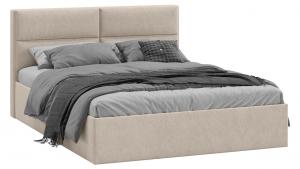 Глосс Кровать 160х200 Микровелюр Wellmart Dark Beige (корпус без основания)