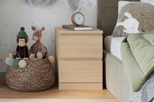 VARMA / MALM Тумба прикроватная шпон Дуб беленый (завод IKEA)
