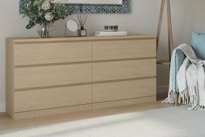 VARMA / MALM 6Д Комод шпон Дуб беленый (завод IKEA)