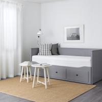 HEMNES Кровать с 3 ящиками, серый IKEA 603.722.76