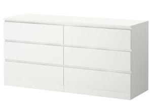 MALM Комод 6 ящиками Белый 160 см IKEA 604.035.84