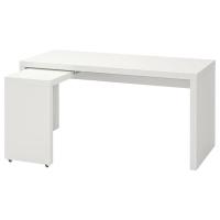 MALM Письменный стол с выдвижной панелью, белый 151x65 см IKEA 702.141.92
