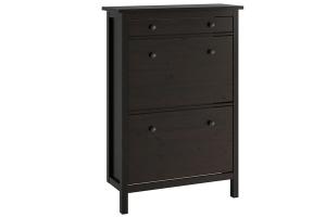 HEMNES Обувница 2 отд. 402.169.08 Чёрно-коричневый 89x30x127 см. IKEA