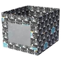 UPPRYMD Коробка, белый/черный с рисунком 38x42x33 см