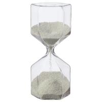 TILLSYN ТИЛЛСЮН Декоративные песочные часы, прозрачное стекло/белый 16 см