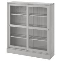 HAVSTA Шкаф с цоколем серый / прозрачное стекло 121x37x134 см