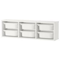TROFAST Навесная полка с контейнерами 395.333.61 Белый 99x30 см IKEA