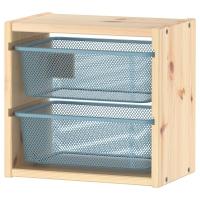 TROFAST IKEA 495.255.96 Настенный шкаф  32x21x30 см светлая сосна / серо-голубой